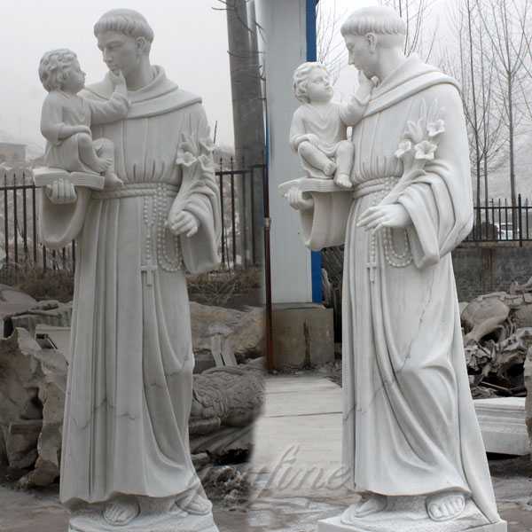 catholic manufacturer directly supply custom made catholic statue of Saint Anthony of Padua with infant Jesus marble statue designs