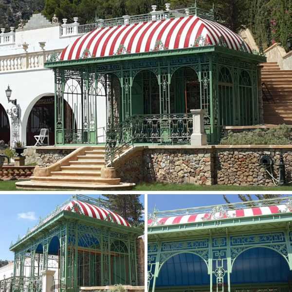 cheap metal greenhouse outdoor wrought iron gazebo designs for backyard for sale