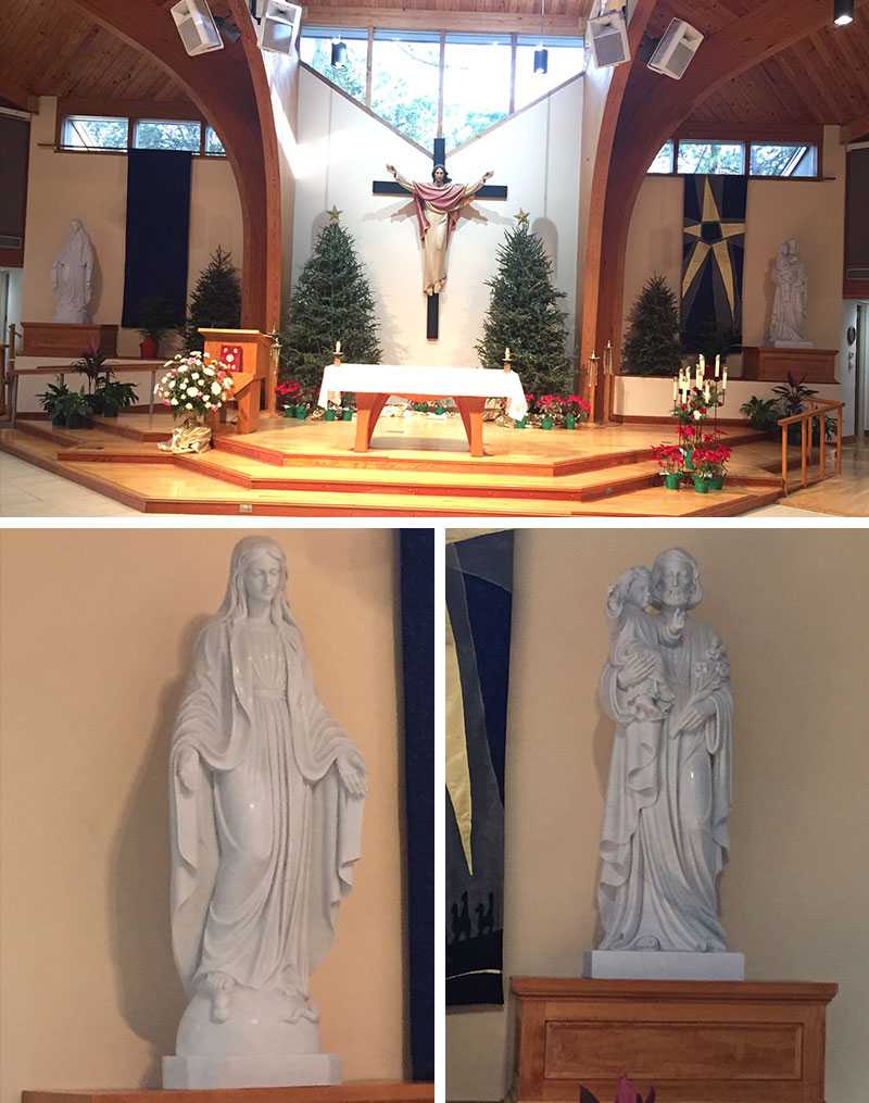 feedback of marble Saint Joseph Statue and virgin mary statue