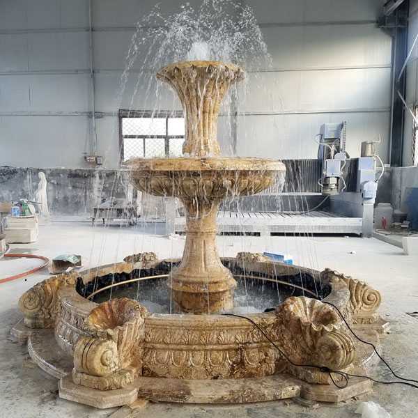 hot sell two tiered cheap life size pure white marble fountain for garden decor for sale