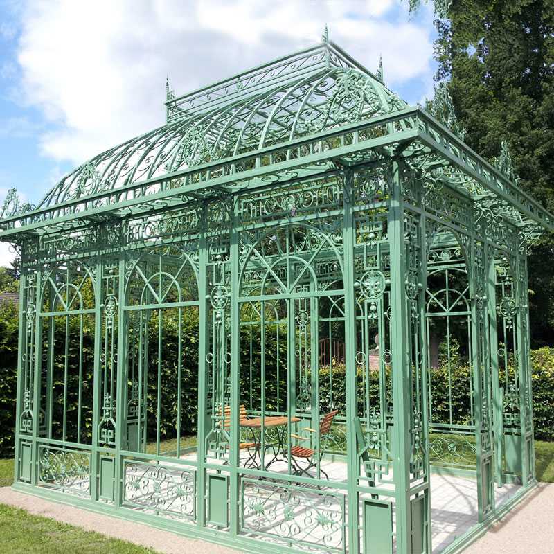 China Large Wrought Iron Gazebo for Garden Decor on Hot Selling IOK-82