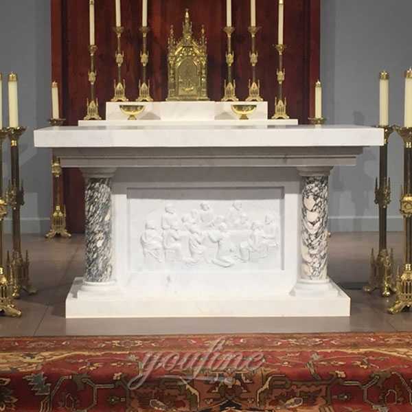 luxury life size white marble altar for sale