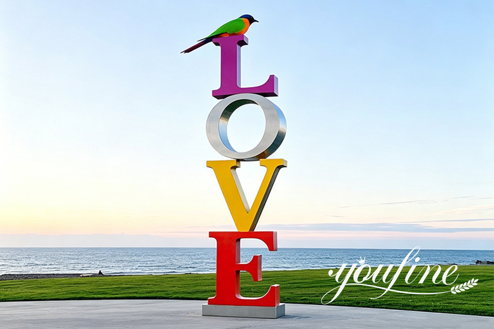 modern love letter sculpture
