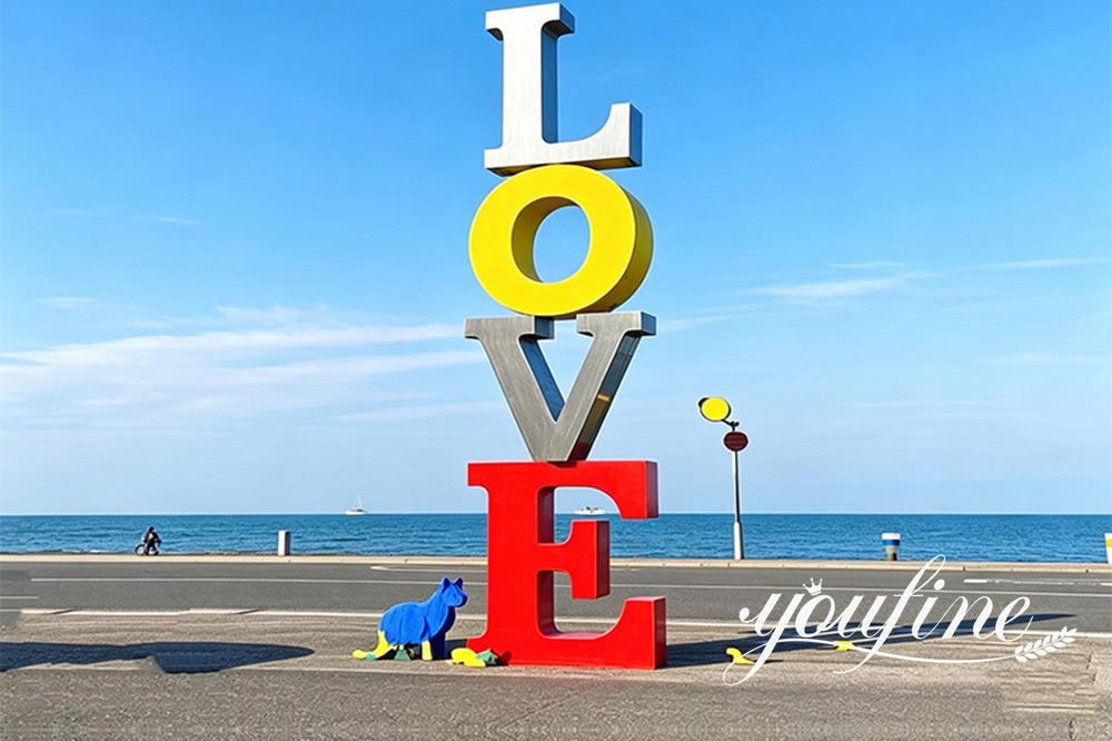 modern love letter sculpture