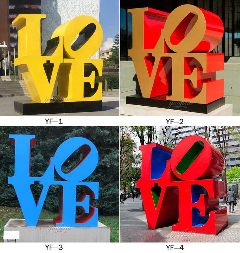 modern outdoor metal sculptures letter Love design for our dutch friend