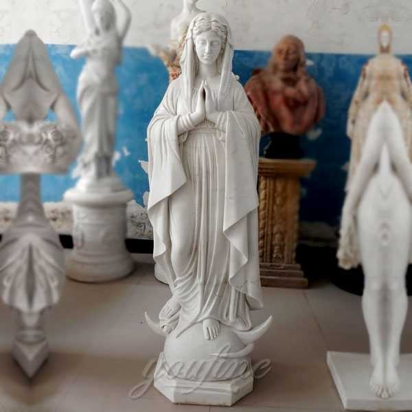 outdoor decor religious sculpture life size praying our lady of Mary statue for garden & church decor