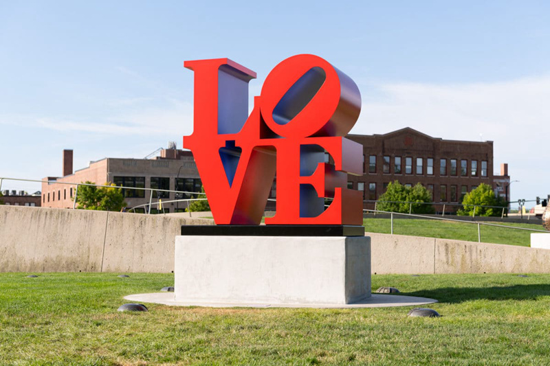 popular metal love sculpture