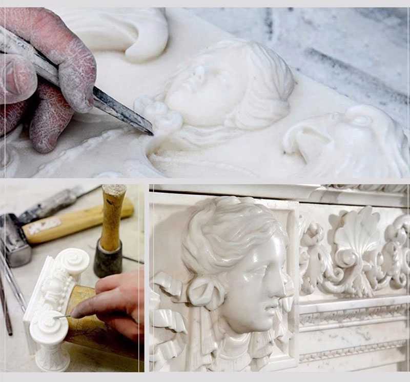 process of White Marble Mary Statue