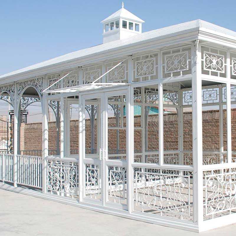 white life size custom made outdoor wrought iron gazebo for wedding ceremony for sale
