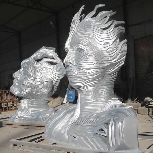 Buy large abstract metal art sculpture outdoor garden figures statue in stainless steel for sale