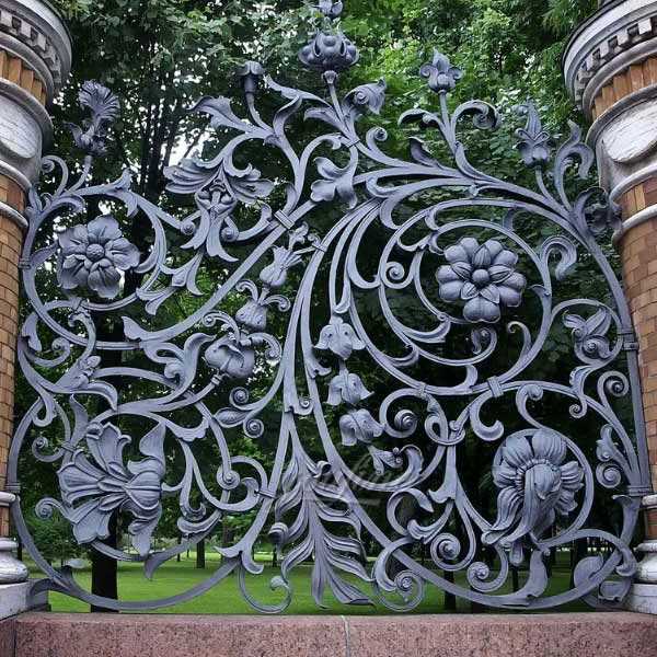 Buy luxury metal flower decorative wrought iron fence style for sale from iron factory