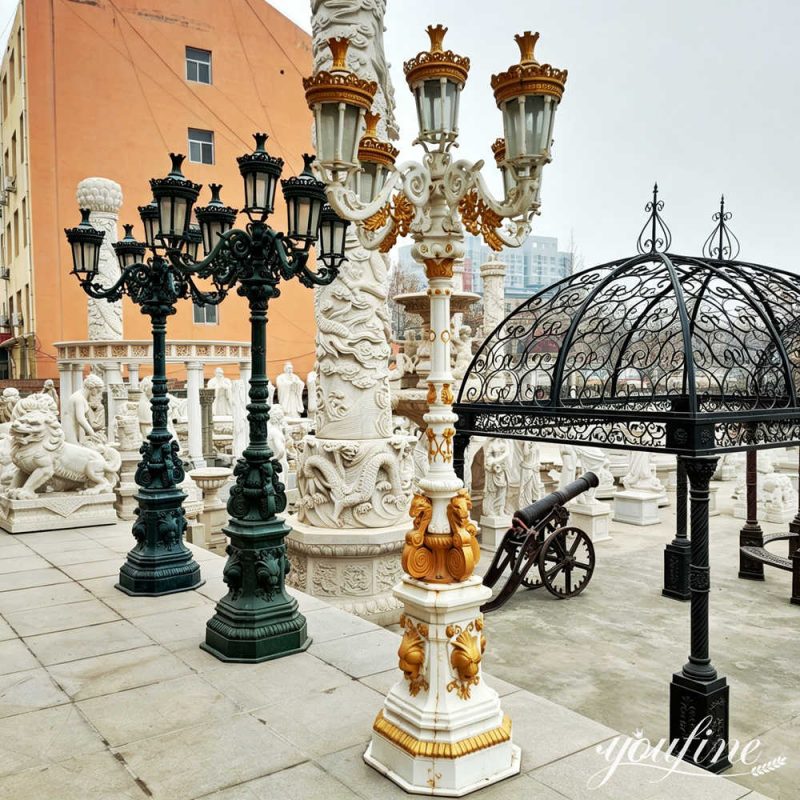 Cast Iron Lamp Post with Lantern at YouFine Factory