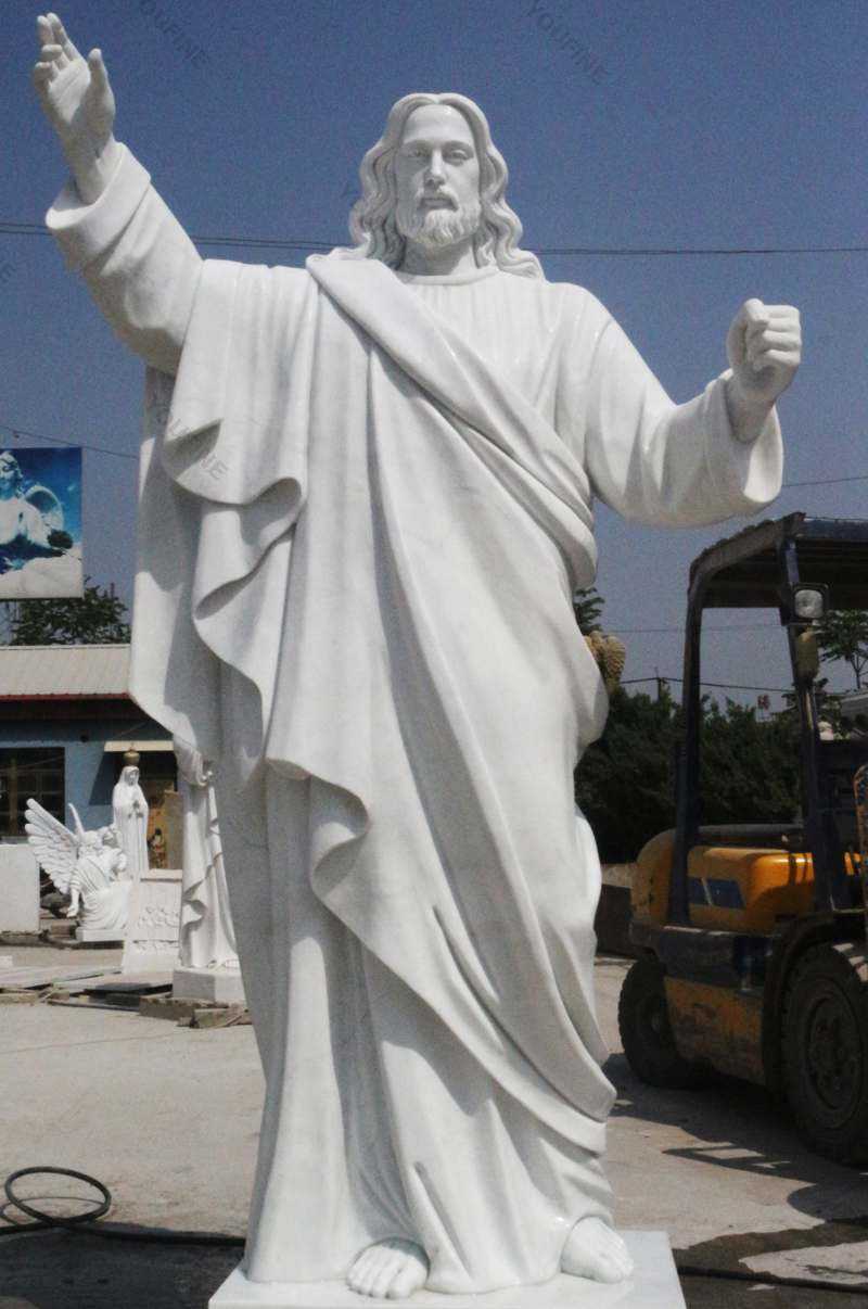 Catholic White Marble Church Statues of Christ Jesus Making for Parish Ceremony