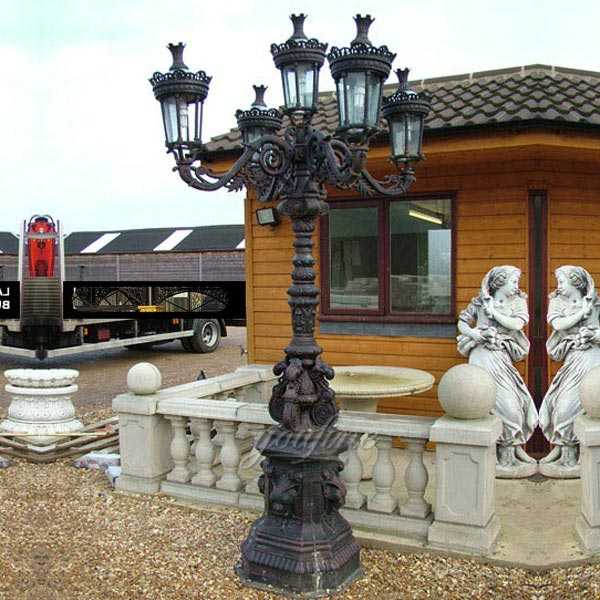 China factory supply metal art antique cast iron lamp post for sale--IOK-142