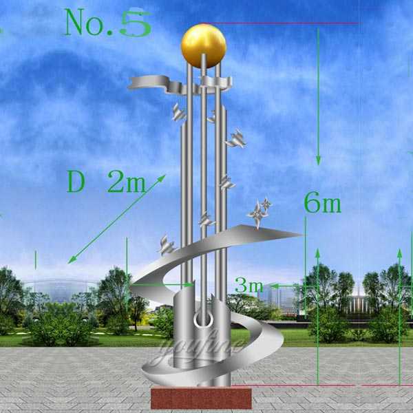 Large outdoor mirror high polished abstract stainless steel roundabout sculpture designs for sales