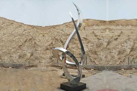 Modern large outdoor stainless steel metal sculpture