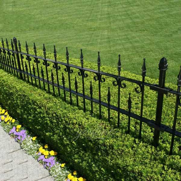 Ornament cheap metal garden wrought iron fencing panels costs for sale from iron fence company in China