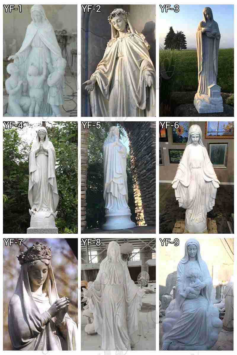 Our lady of Fatima outdoor garden statue with crown