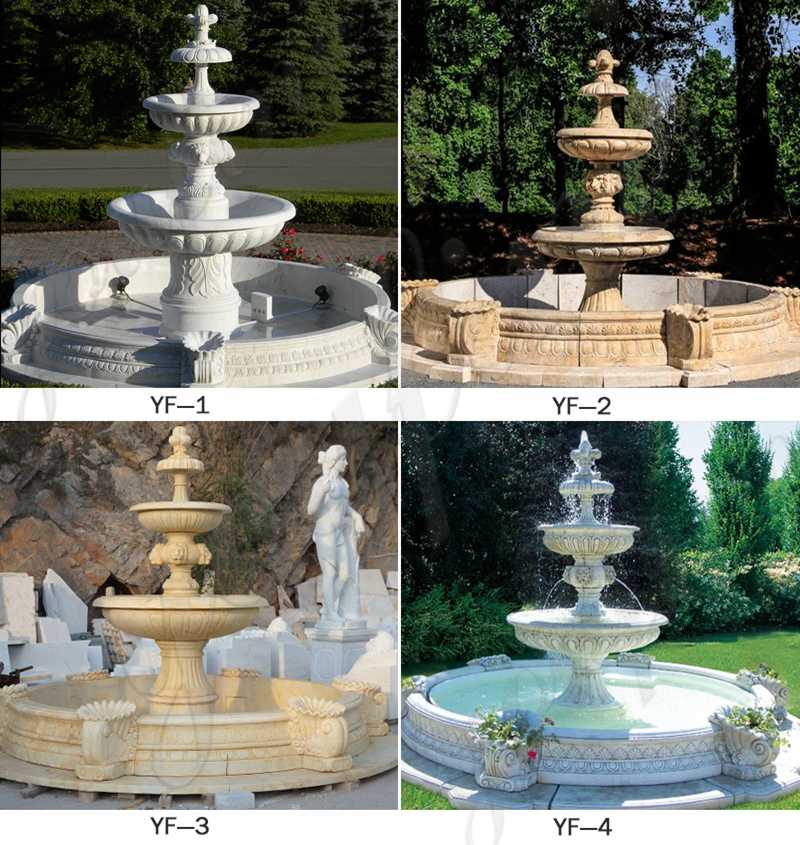 Outdoor Tiered Water Marble Fountains