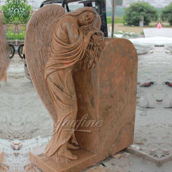 Polished granite stone angel gravestone design for sale
