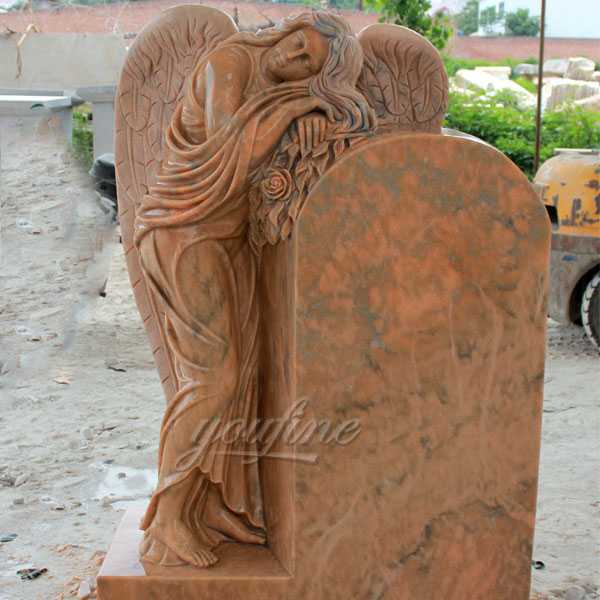 Polished granite stone angel headstone design for sale