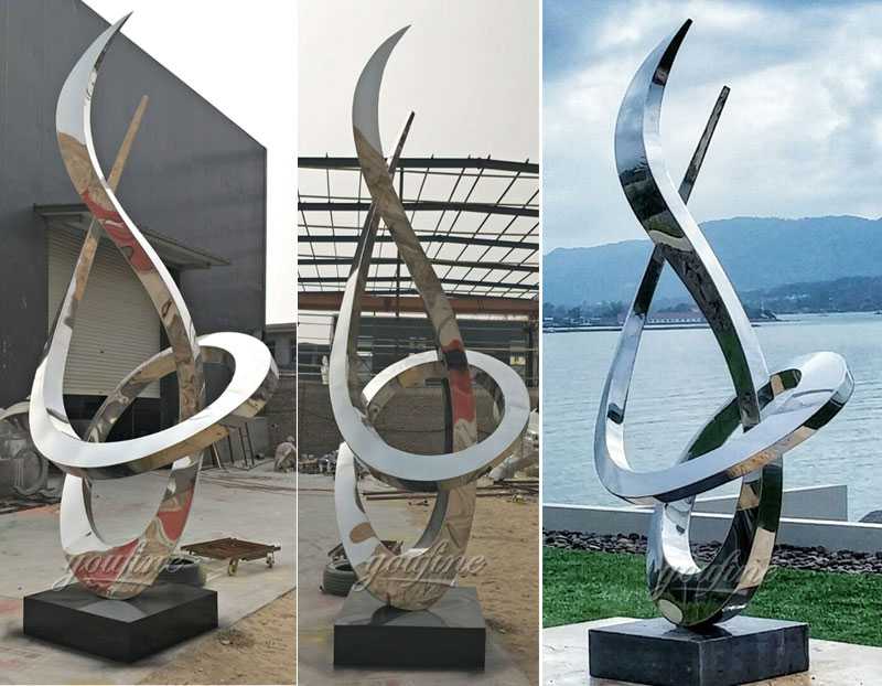 Popular style outdoor garden decor mirror polished stainless steel sculpture design for sale