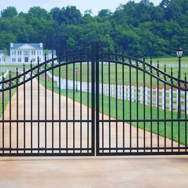 Simple decorative metal garden high quality entrance wrought iron gates designs for sale--IOK-179