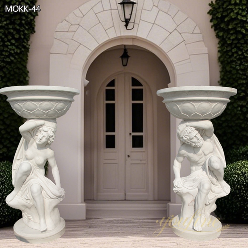 Unique Garden Outdoor Figure Marble Flower Pots for Sale MOKK-44