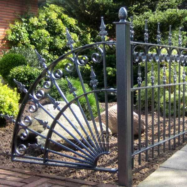 Black Wrought Iron Garden Fence Design, Wrought Iron Garden Fence Post Caps