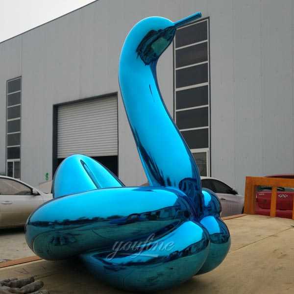 Wholesale modern stainless steel art large garden blue balloon swan replica jeff koons for sale from factory