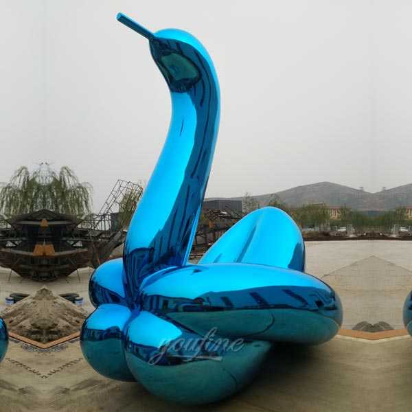 Wholesale modern stainless steel art large outdoor garden blue balloon swan replicas jeff koons for sale from china professional factory directly supply