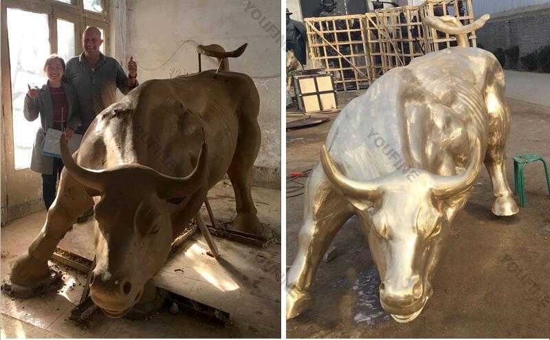 bronze wall street bull statue for sale