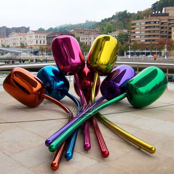 famous artist Jeff Koons metal art tulip sculpture replica for sale from leading supplier of stainless steel sculpture from china