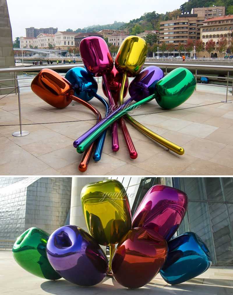 famous artist Jeff Koons outdoor metal art tulip sculpture replica for sale from leading supplier of stainless steel from china