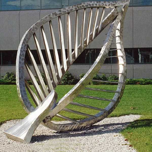 Contemporary Outdoor Metal Art Stainless Steel Leaf Sculptures for Square Decor for Sale CSS-25