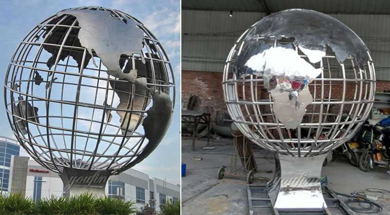 globe stainless steel globe sculpture for sale