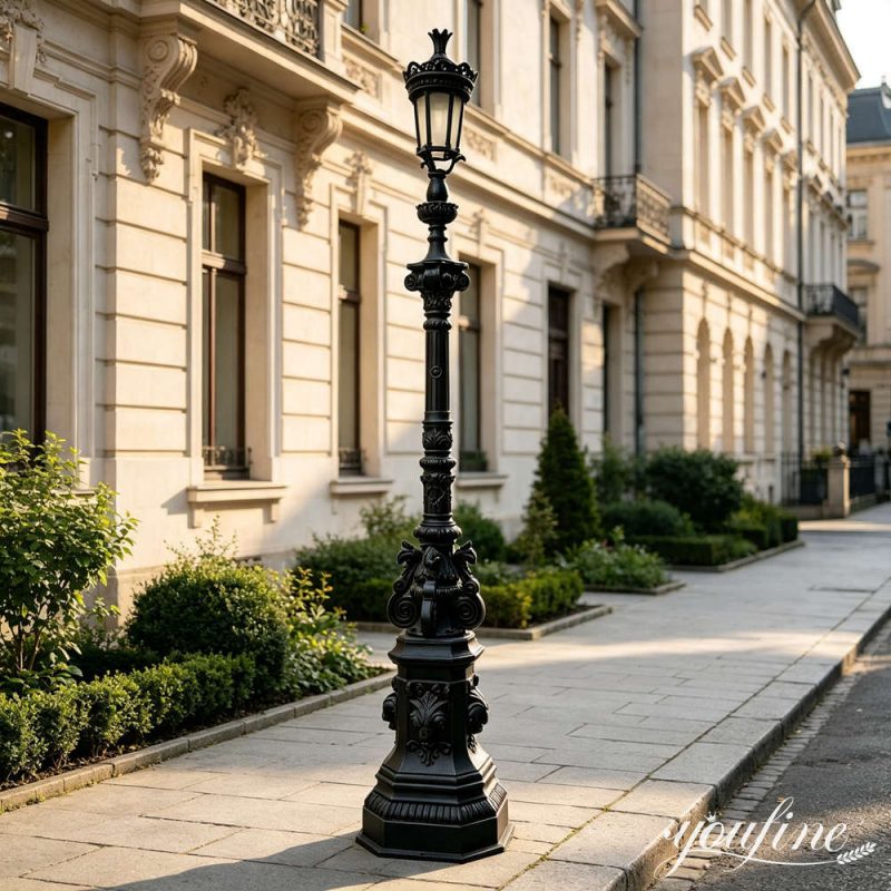 lampadaire en fer à un seul phare pour la décoration de rue
