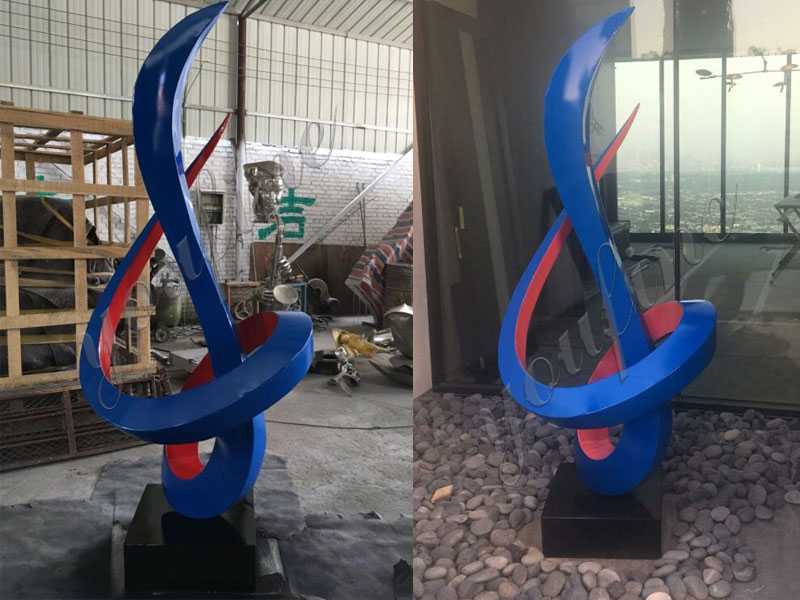 large outdoor stainless steel metal sculpture