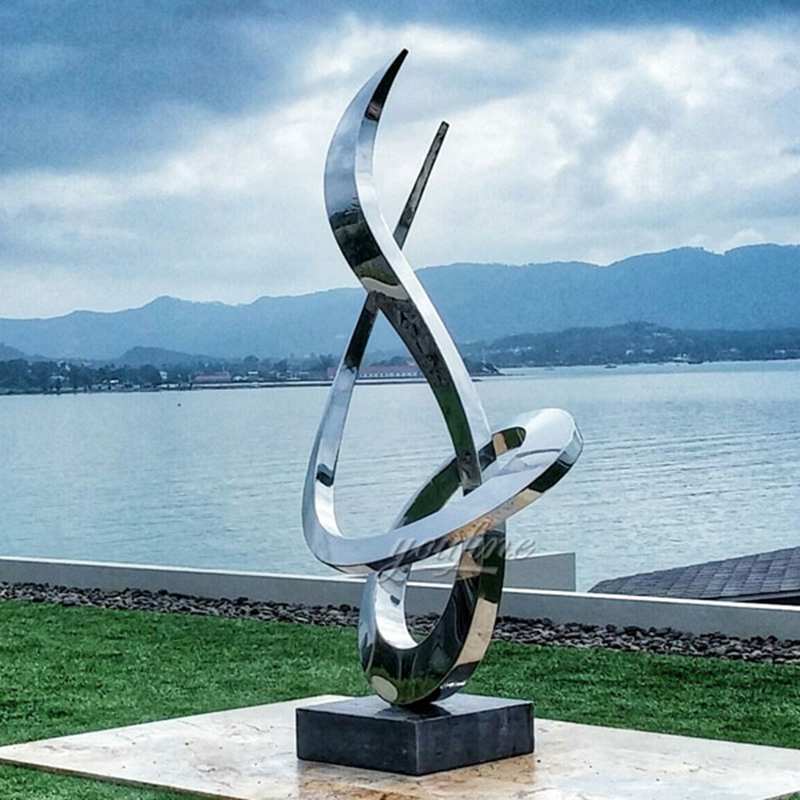 large outdoor stainless steel metal sculpture for outdoors