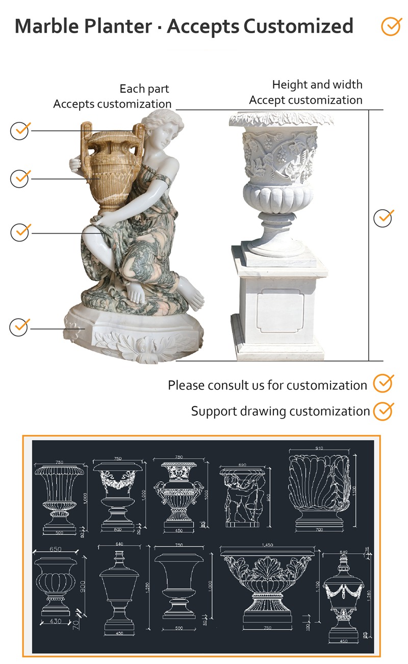 custom marble planter