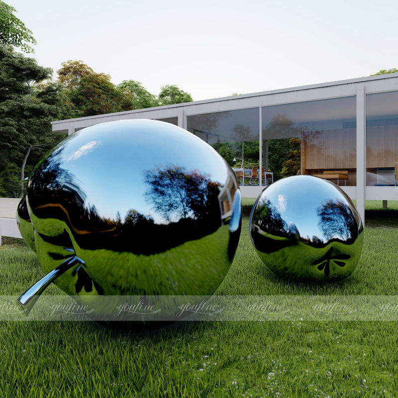 modern large apple sculpture