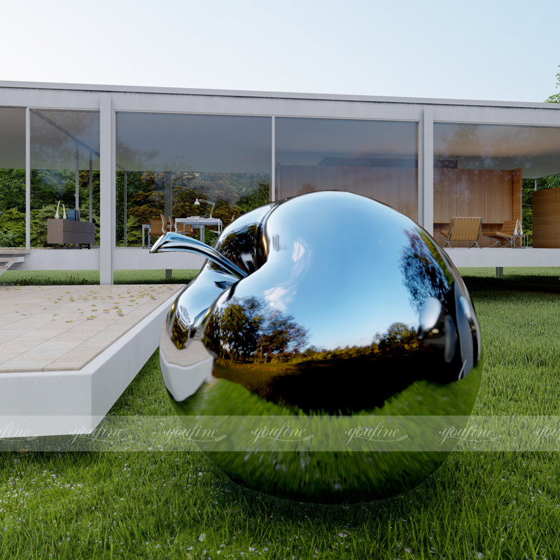 Stainless Steel Metal Apple Sculpture Factory Supply CSS-27