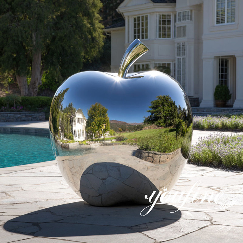 Stainless Steel Metal Apple Sculpture Factory Supply CSS-27