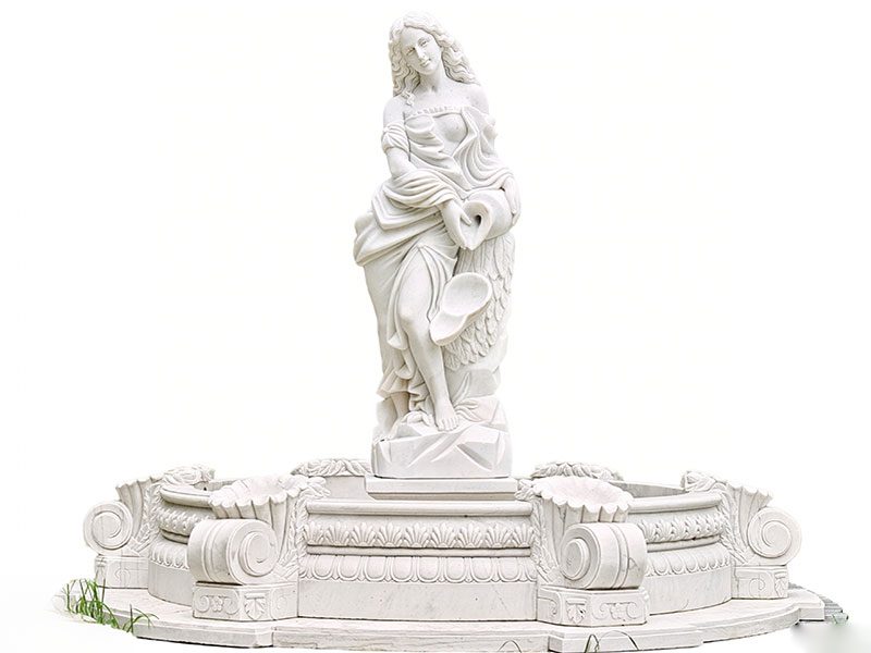 white Greek statue fountain
