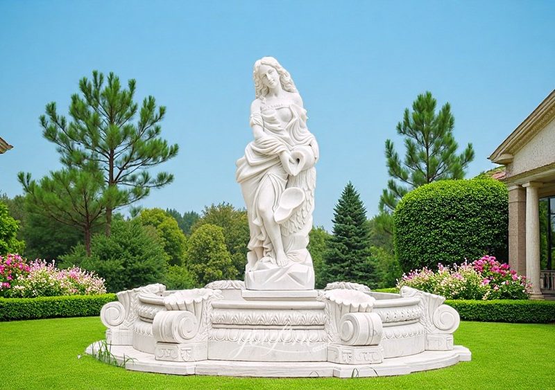 white marble Greek figure Water Fountain