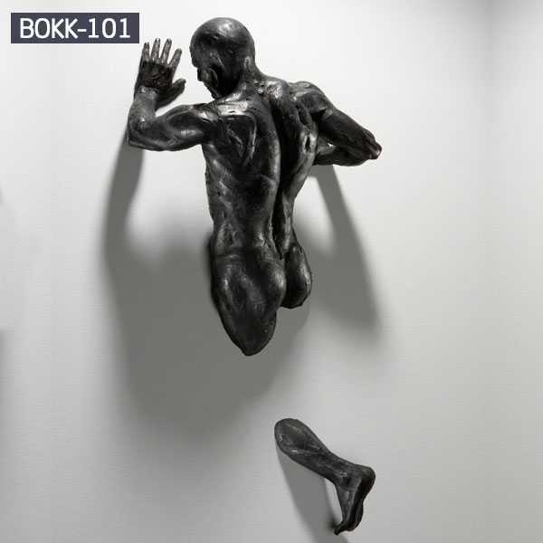 Matteo Pugliese Famous Abstract Bronze Man on Wall Sculpture