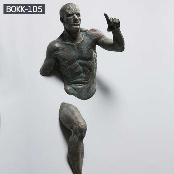 Matteo Pugliese Famous Abstract Bronze Man on Wall Sculpture