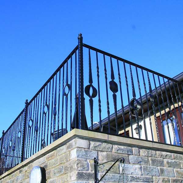 Beautiful metal fence ornate large wrought iron balusters for balcony designs for sale--IOK-154