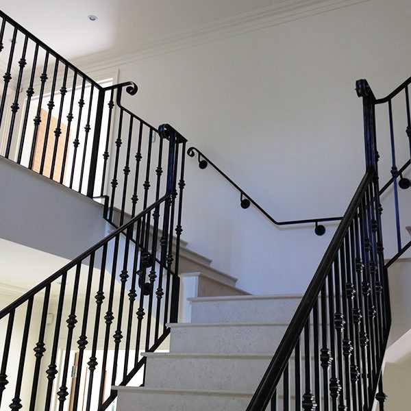 Custom factory supply black indoor decor stairs iron railings designs for sale–IOK-162