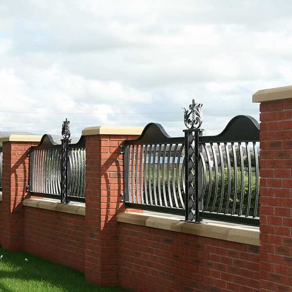 Decorative custom ironwork wrought iron fence design for sale for garden decor--IOK-215